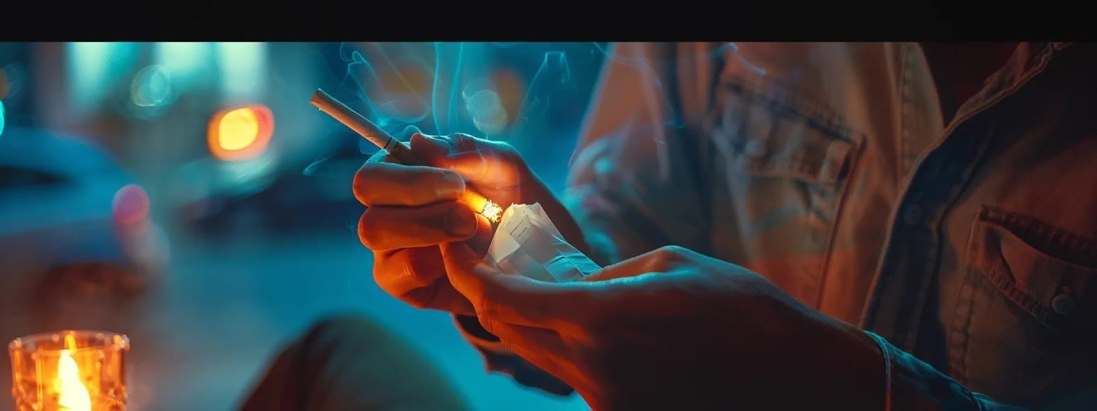 a person confidently discarding a cigarette for a sleek, modern nicotine pouch.